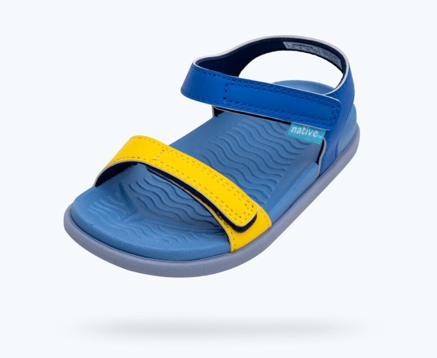 Native Charley Sugarlite Block Sandalen Jungen Blau | RYA2X8930