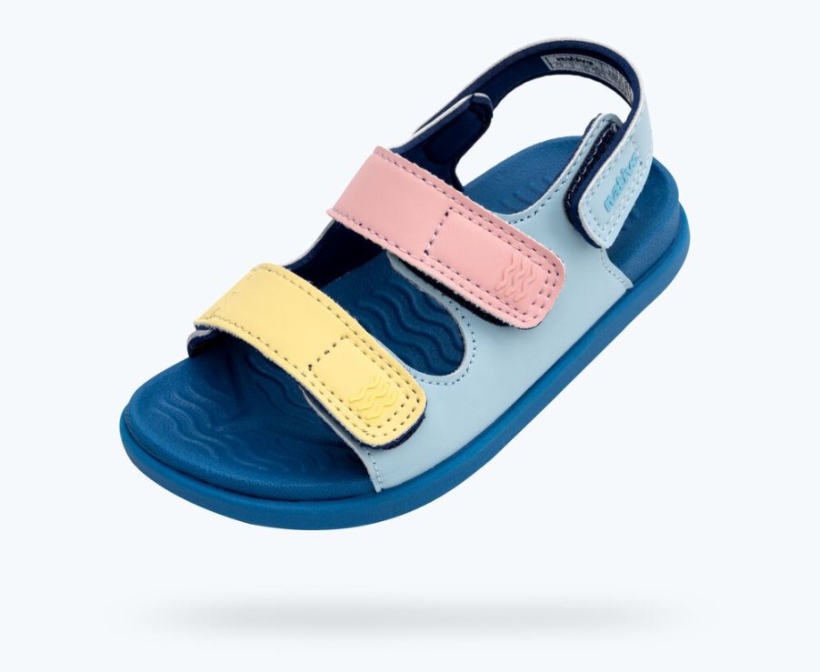 Native Frankie Sugarlite Sandalen Mädchen Blau Gelb Rosa | HEDIK4230
