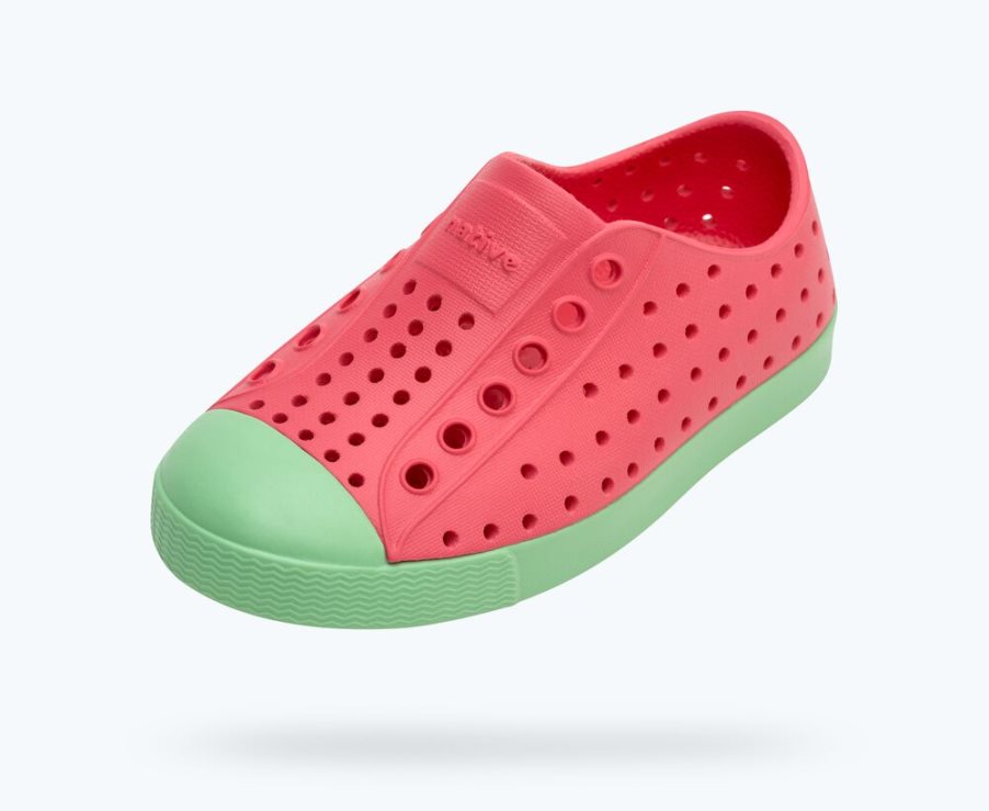 Native Jefferson Schuhe Mädchen Rot Grün | ZNMHUC280