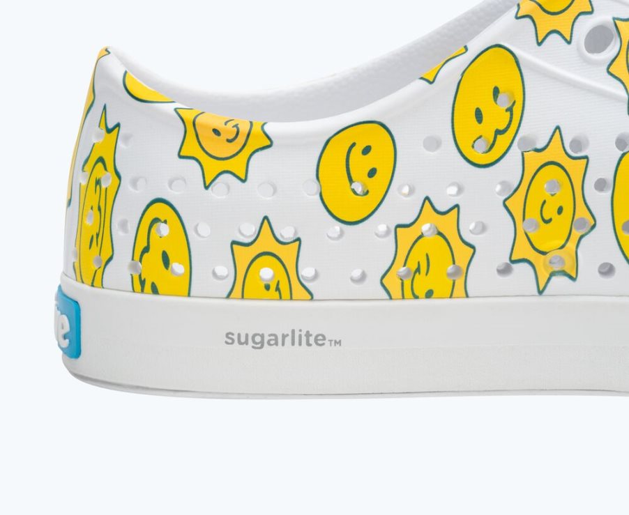 Native Jefferson Sugarlite Print Schuhe Damen Weiß Gelb | OY3AZF02C
